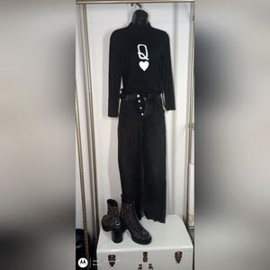 Top. Pink & Prime. Long Sleeve Tee. Size: Large. Color: Black and White